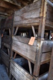 (3) STEEL AND WOOD STACKABLE BASKETS,