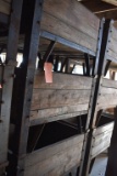 (3) STEEL AND WOOD STACKABLE BASKETS,