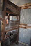 (3) STEEL AND WOOD STACKABLE BASKETS,