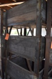 (3) STEEL AND WOOD STACKABLE BASKETS,