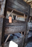 (3) STEEL AND WOOD STACKABLE BASKETS,