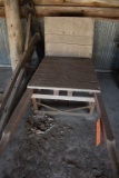 OLD WOODEN BRICK WHEELBARROW