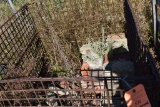 RECLAIMED BRICK IN WIRE MESH BASKET