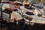 RECLAIMED BRICK IN WIRE MESH BASKET