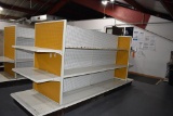 8' LONG DOUBLE SIDED SHELVING UNIT WITH TWO END CAPS,