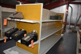 8' LONG DOUBLE SIDED SHELVING UNIT WITH TWO END CAPS,