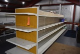 20' LONG DOUBLE SIDED SHELVING UNIT WITH END CAP,