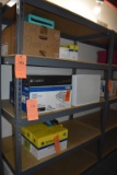 STEEL SHELVING UNIT WITH WOOD SHELVES, NO CONTENTS,