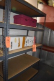 STEEL SHELVING UNIT WITH WOOD SHELVES, NO CONTENTS,