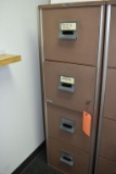 VICTOR FOUR DRAWER FIRE RESISTANT FILE CABINET WITH KEY, BROWN