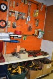 SECTION OF PEGBOARD CONTENTS (3) BOXES OF TOOLS-