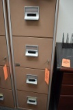 VICTOR FOUR DRAWER FIRE RESISTANT FILE CABINET WITH KEY, BROWN
