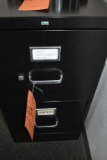 BLACK METAL TWO DRAWER FILE CABINET,
