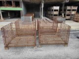 (4) WIRE GRATE CRATES, APPROX. 4'X40