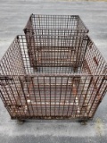 (2) SMALL WIRE GRATE CRATES, APPROX 40