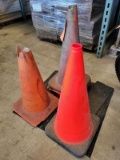 ASSORTED SAFETY CONES & SMALL RUBBER MAT