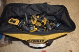 BAG OF DEWALT BATTERY POWERED TOOLS