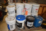 PALLET OF ROOF COATING, HYDRAULIC OIL, AND PATCHING CEMENT