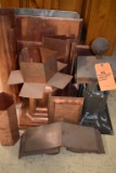 FLAT AND FORMED COPPER PIECES AT END OF COUNTER
