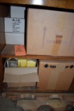 ASSORTED LIGHT BULBS ON THESE TWO SHELVES