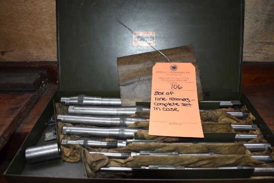 BOX OF LINE REAMERS, COMPLETE SET, IN CASE