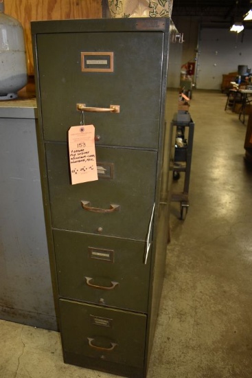 FOUR DRAWER FILE CABINET WITH CONTENTS, CORD,