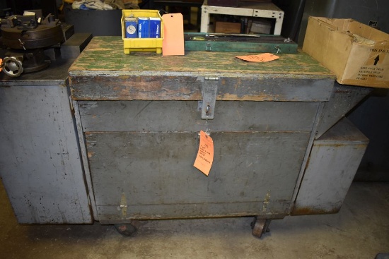 5' X 18" METAL AND WOOD TOOLBOX/CABINET,