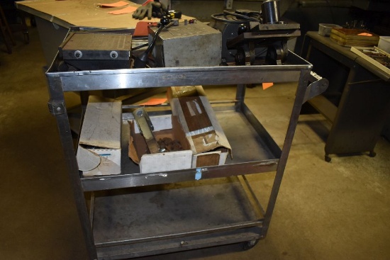 THREE TIER METAL CART, 30" x 18" x 33"H,