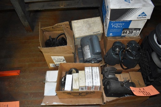 ASSORTED NEW AND USED MOTORS AND MISC. PARTS