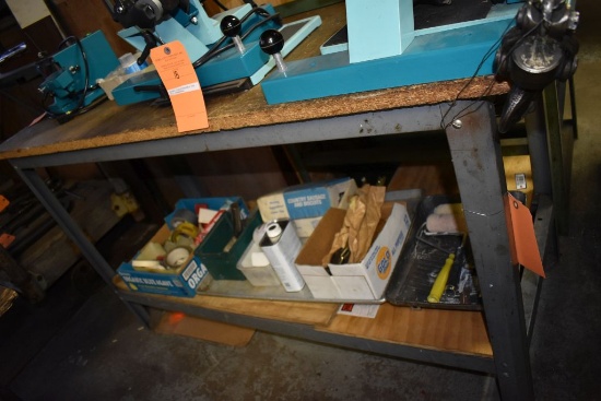 METAL AND PARTICLE BOARD WORK TABLE,