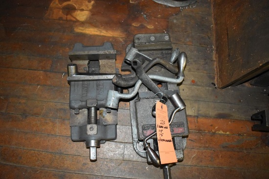 (2) MACHINE VISES, (1) 5" AND (1) 6" WITH EXTRA HANDLES