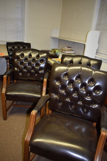 (4) MATCHING ARM CHAIRS WITH NAILHEAD TRIM AND