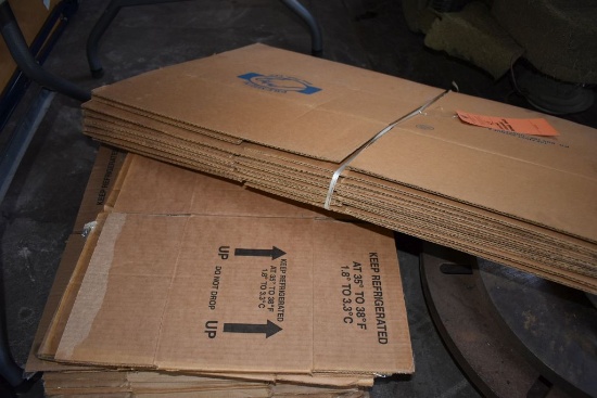 ASSORTED FLATTENED CARDBOARD BOXES