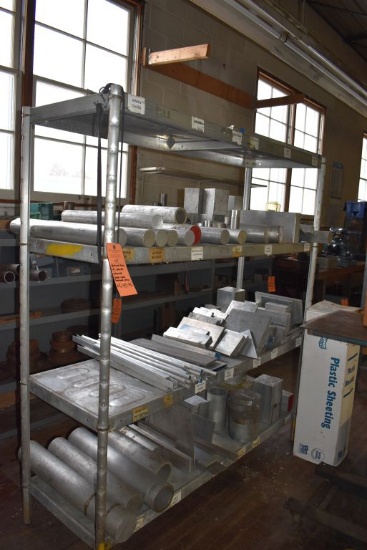 ALUMINUM RACK WITH FOUR SHELVES WITH ASSORTED SHAPES,