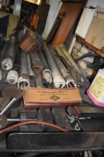 HEAVY DUTY WELDING WORK TABLE WITH CONTENTS; RODS,