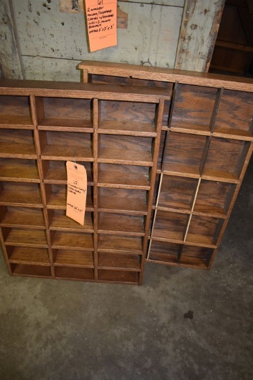 (2) WOODING CURIO/KNICK-KNACK SHELVES, APPROX. 26" x 19"
