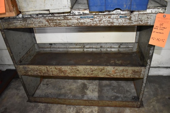 OPEN THREE SHELF METAL RACK, **NO CONTENTS**,
