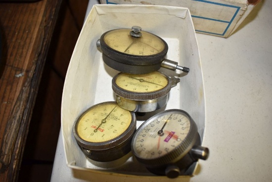 BOX WITH (4) ASSORTED DIAL INDICATORS