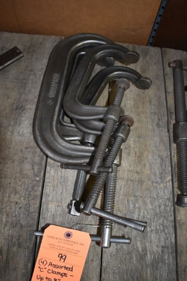 (4) ASSORTED "C" CLAMPS - UP TO 8"