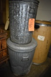 ASSORTED METAL GARBAGE CANS