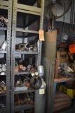 METAL SHELVING UNIT WITH EIGHT SHELVES WITH CONTENTS;