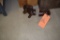 CERAMIC DACHSHUND BOOK ENDS, CRACKS REPAIRED