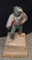 ANTIQUE AMERICAN PAINTED CAST IRON HORSE HITCHING