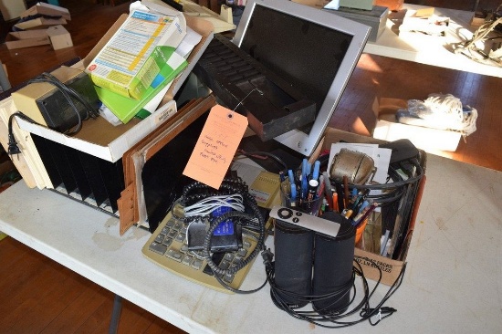 MISC. OFFICE SUPPLIES, MONITOR, PENS, FILES, ETC.