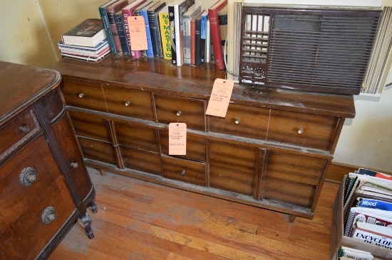 WOOD CREDENZA WITH NINE DRAWERS, 54" x 17" x 31" TALL