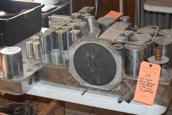 EH SCOTT RADIO RECEIVER MODEL BB23, WITH AMP, (2) PIECES