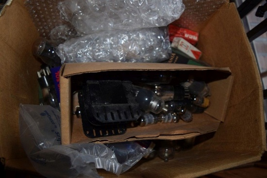 BOX OF VINTAGE USA ELECTRON TUBES,