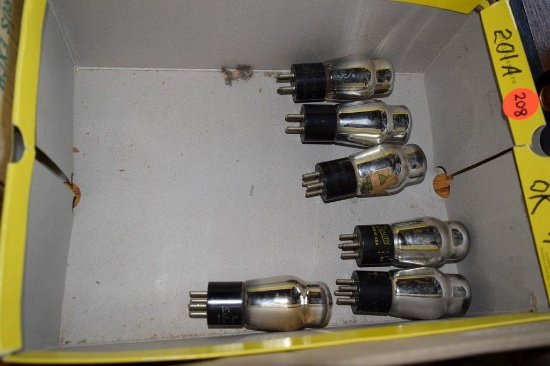BOX OF VINTAGE USA ELECTRON TUBES,