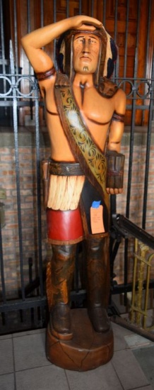 WOODEN CIGAR STORE INDIAN STATUE FROM FLORIDA,