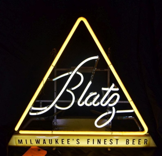 TRIANGULAR "BLATZ" NEON SIGN, "MILWAUKEE'S FINEST BEER"